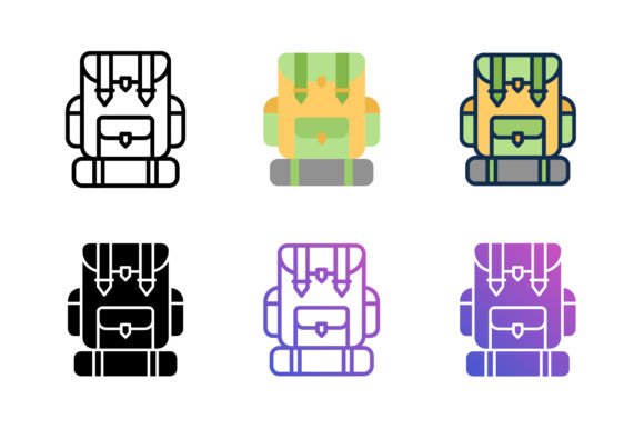 Backpack Camping Icons: A Versatile Graphics Asset for Publishers