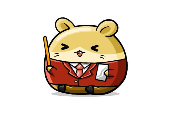 Cute Hamster Teacher Cartoon Vector for Graphics & Illustrations