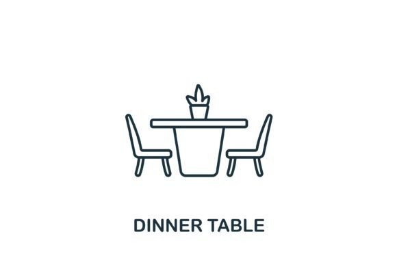 Dinner Table Icon: Graphics & Icons for Branding