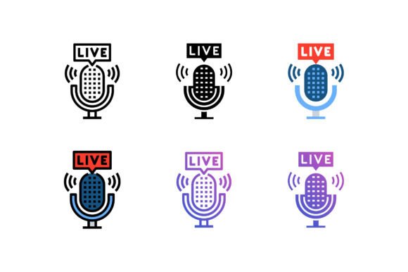 Live Podcast Icon: A Versatile Graphics Set for Creators