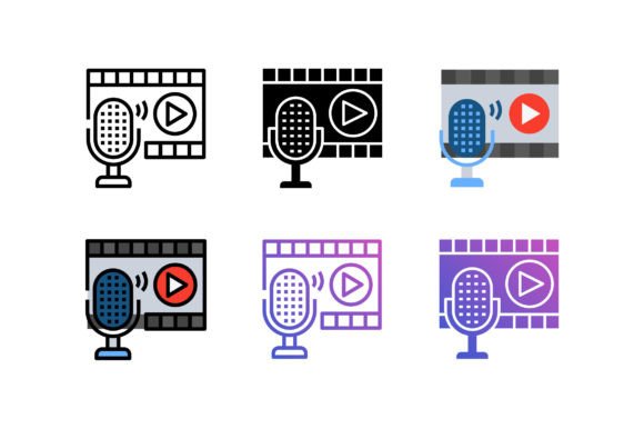 Movies Podcast Icons: A Versatile Graphic Design Asset