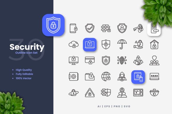 Security Icons: Clean Graphics for Brand Trust