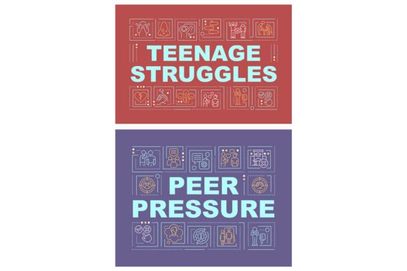 Teenage Concerns Word Concept Banner Set: A Versatile Graphics Tool