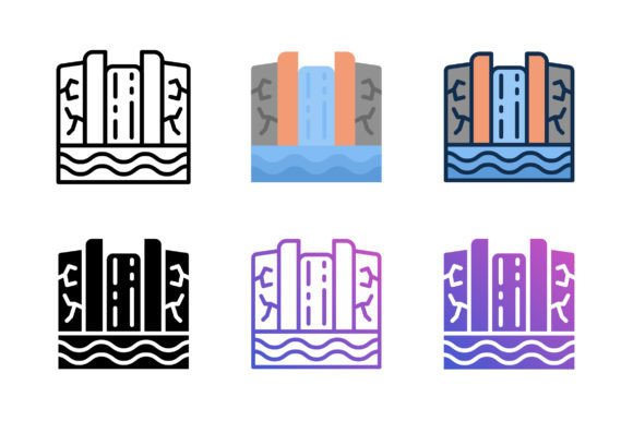 Waterfall Icon: A Versatile Graphic for Creative Projects